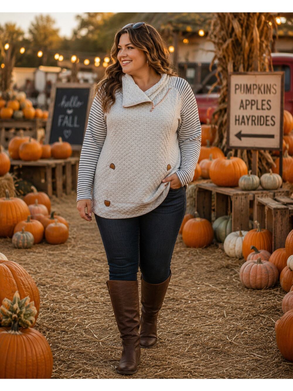 Maurices 1X Quilted Cowl Neck Pullover Sweater Top